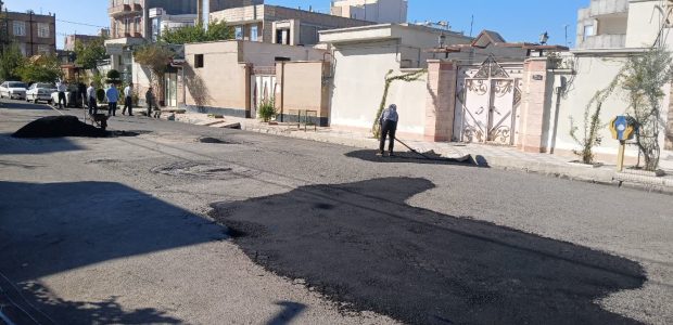 عملیات لکه گیری آسفالت محله فرودگاه ، کوچه ۵ ، خیابان امام حسین (ع)شرقی